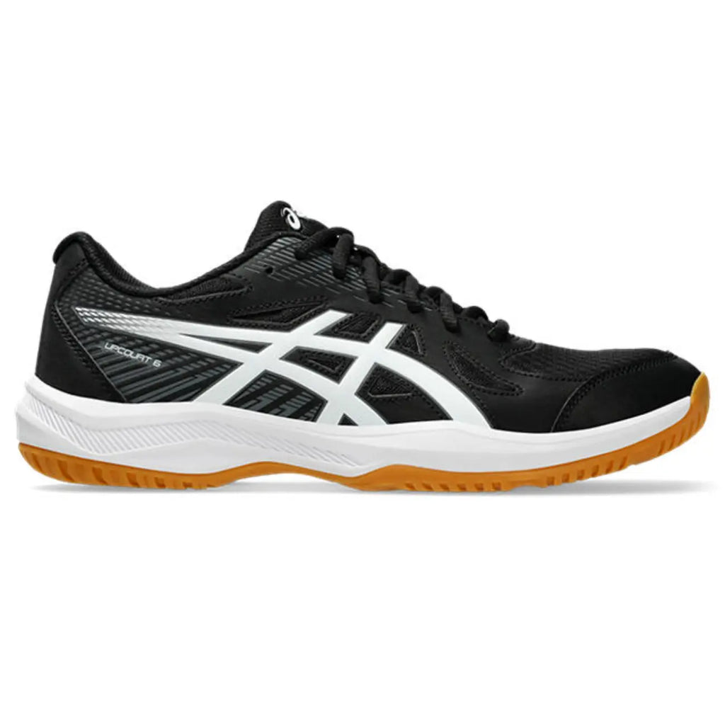 Asics Upcourt 6 - Black/White - Heren Hockeyschoen