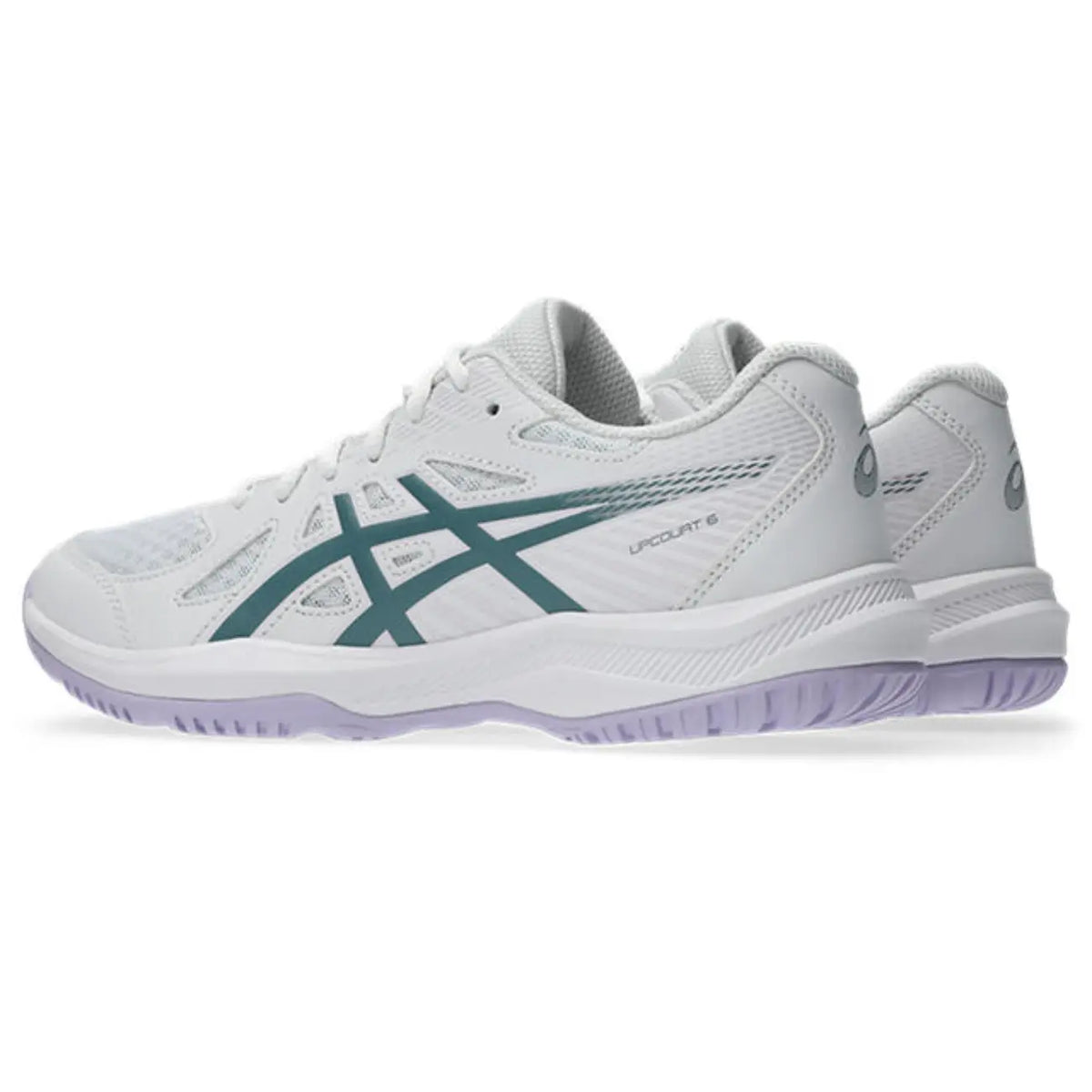 Asics Upcourt 6 - White/Foggy Teal - Dames Hockeyschoen