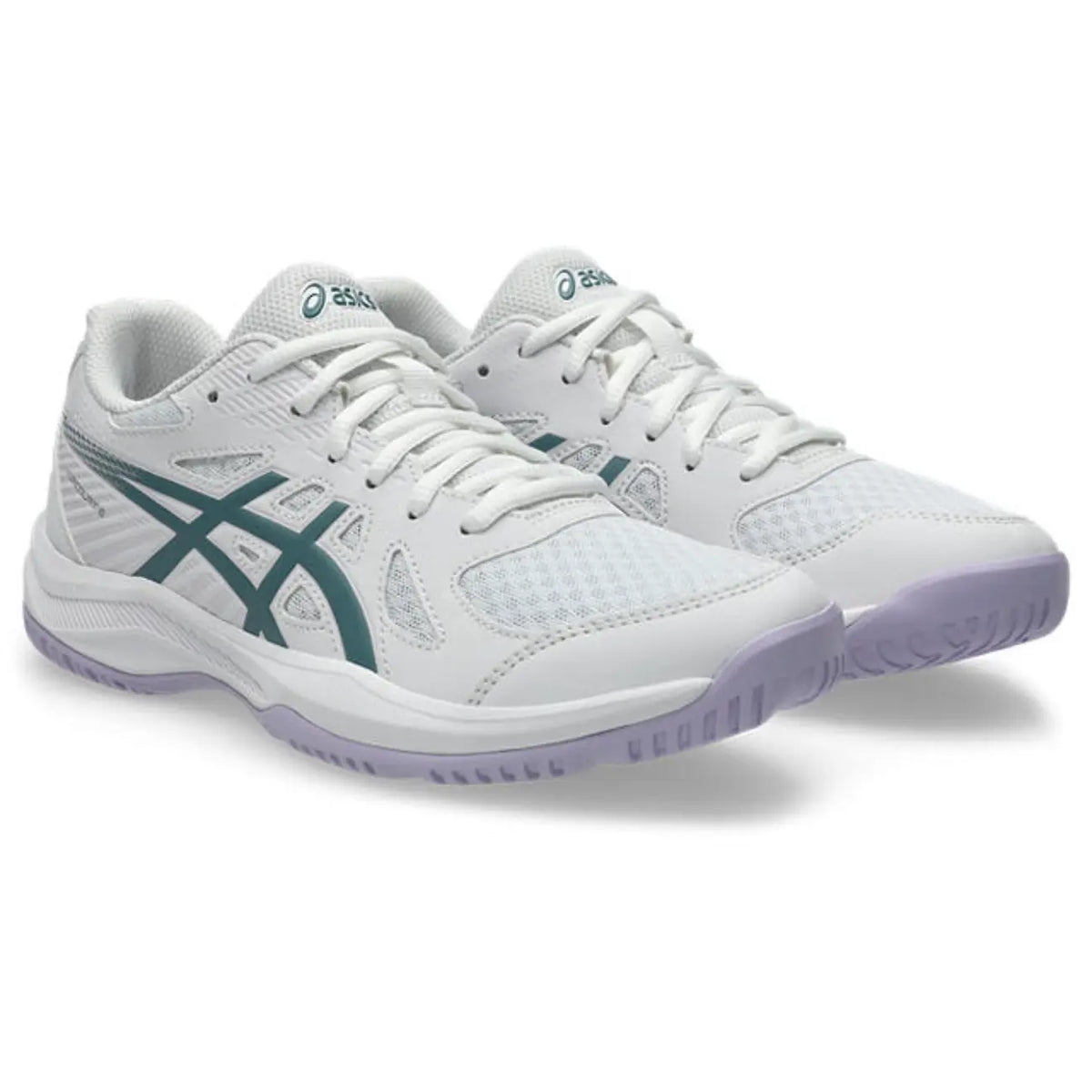 Asics Upcourt 6 - White/Foggy Teal - Dames Hockeyschoen