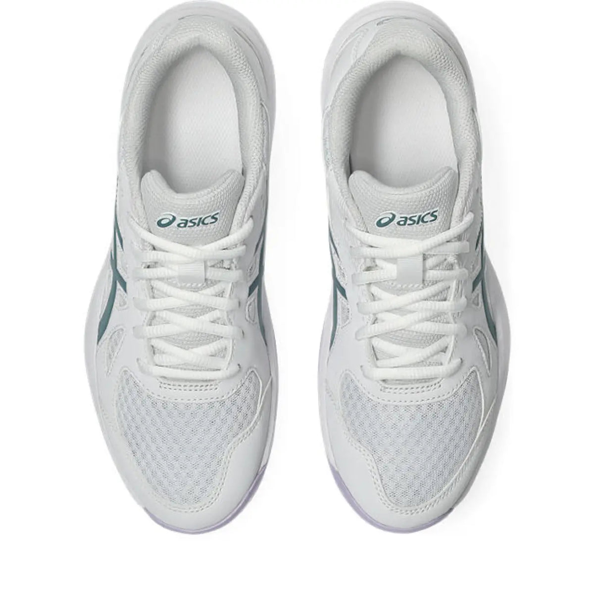 Asics Upcourt 6 - White/Foggy Teal - Dames Hockeyschoen